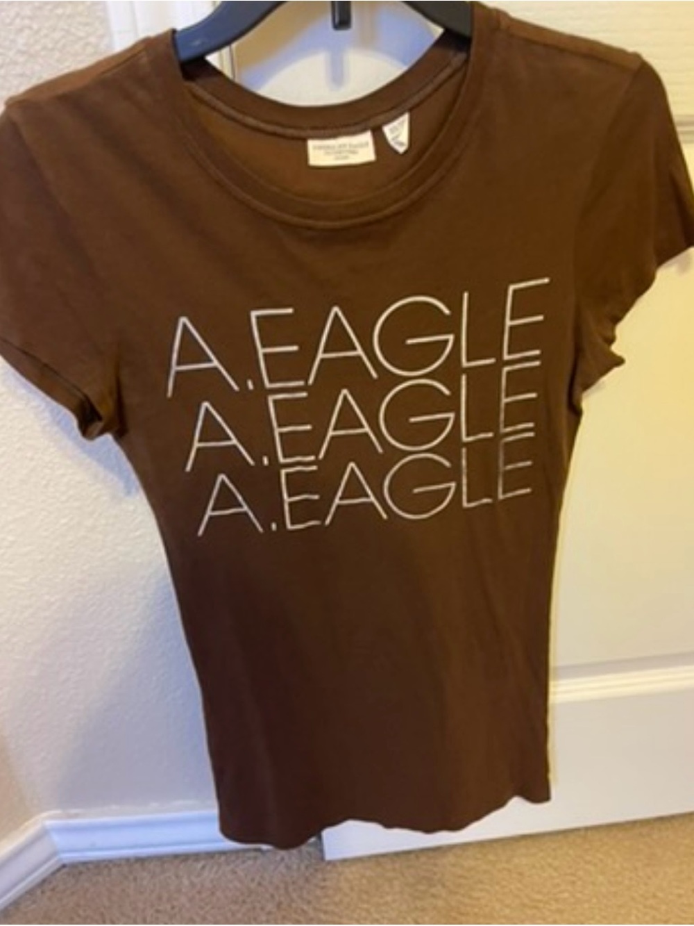 American Eagle Outfitters Brown Short Sleeve Logo Tee